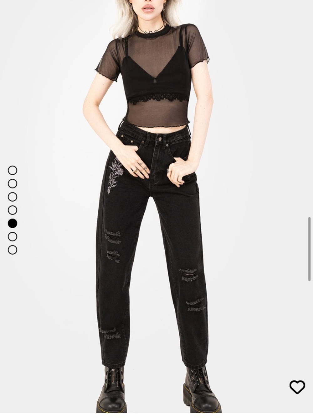 Sheer Black Mesh Short Sleeve Top - Picture 5 of 9
